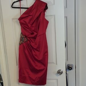 Elegant Red One-Shoulder Dress